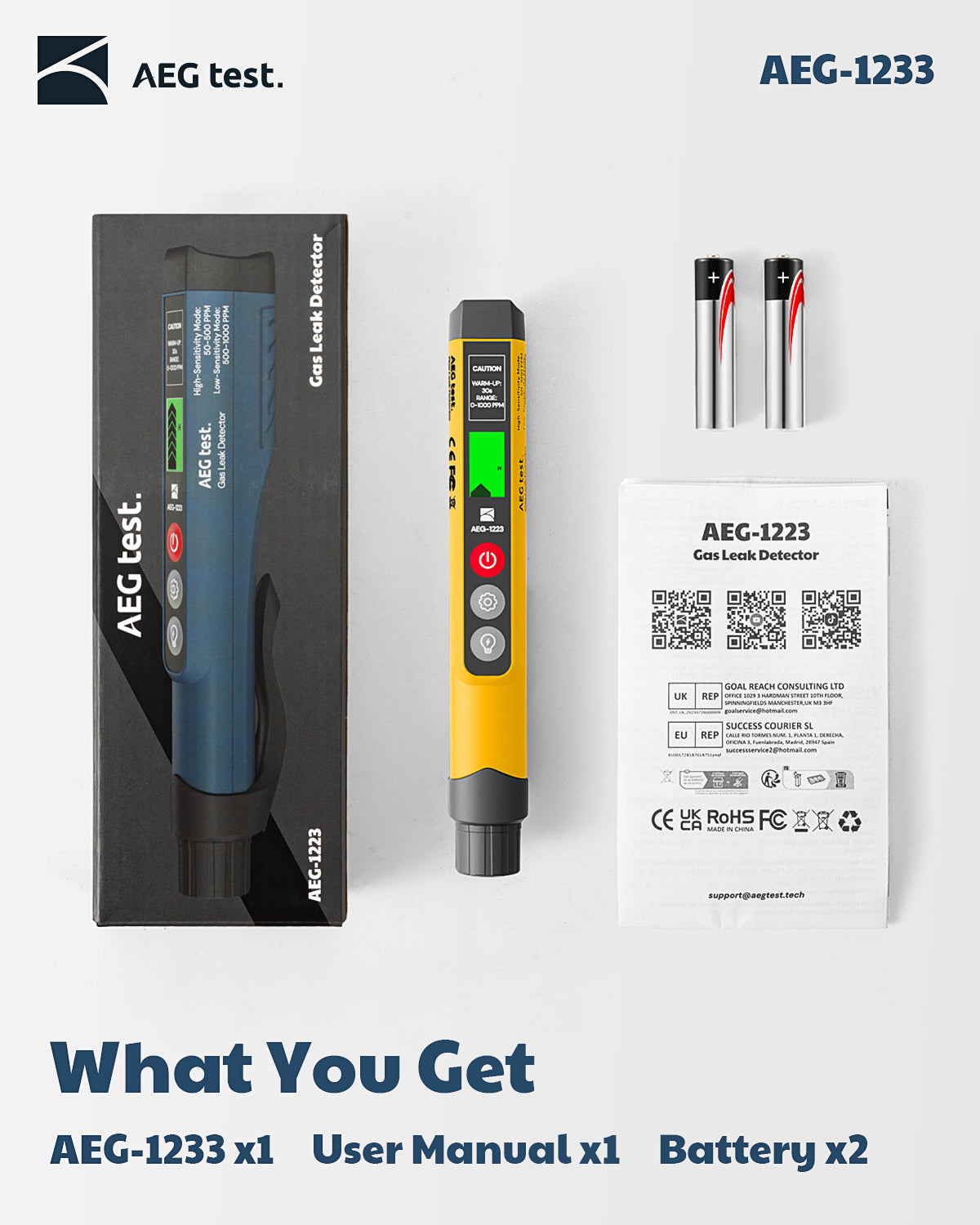 AEG-1223 Gas Leak Detector (Yellow)
