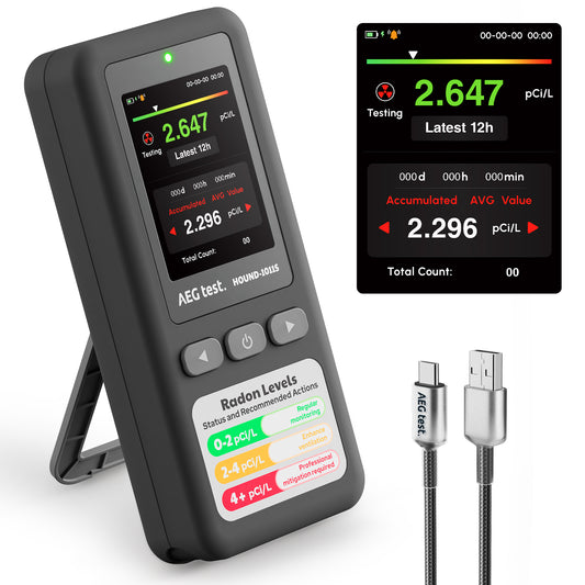 HOUND-1011S Portable Radon Detector - Gray