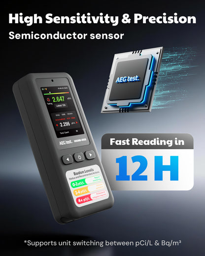 HOUND-1011S Portable Radon Detector - Gray