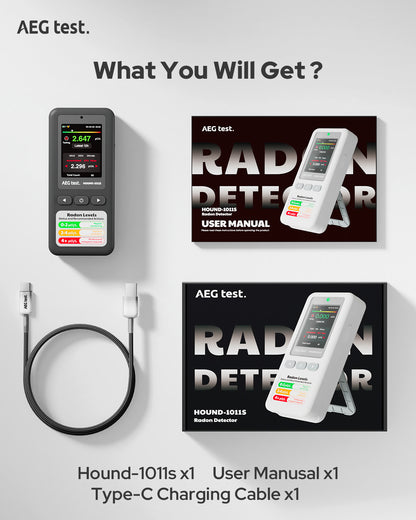 HOUND-1011S Portable Radon Detector - Gray