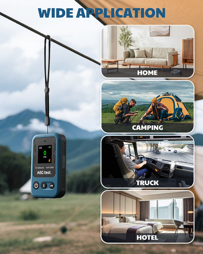 AGT-2309 Portable Carbon Monoxide Detector - Blue