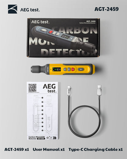 AGT-2459 Portable Carbon Monoxide Detector - Yellow