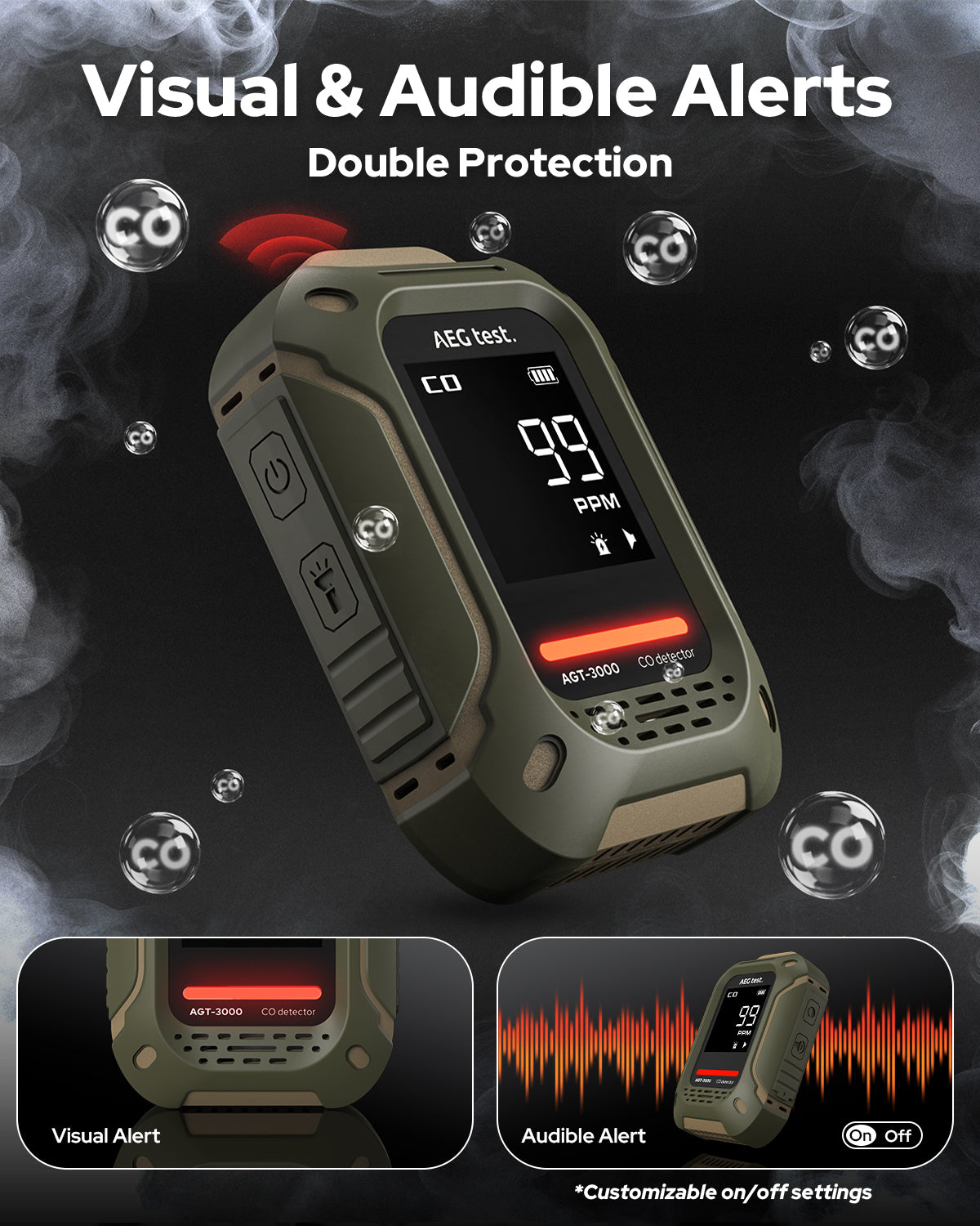 AGT-3000 Portable Carbon Monoxide Detector
