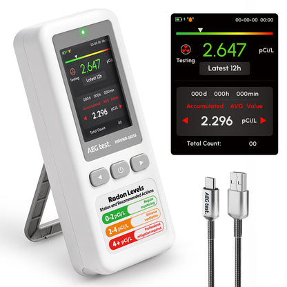 HOUND-1011S Portable Radon Detector - White