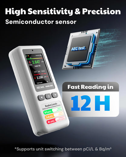 HOUND-1011S Portable Radon Detector - White